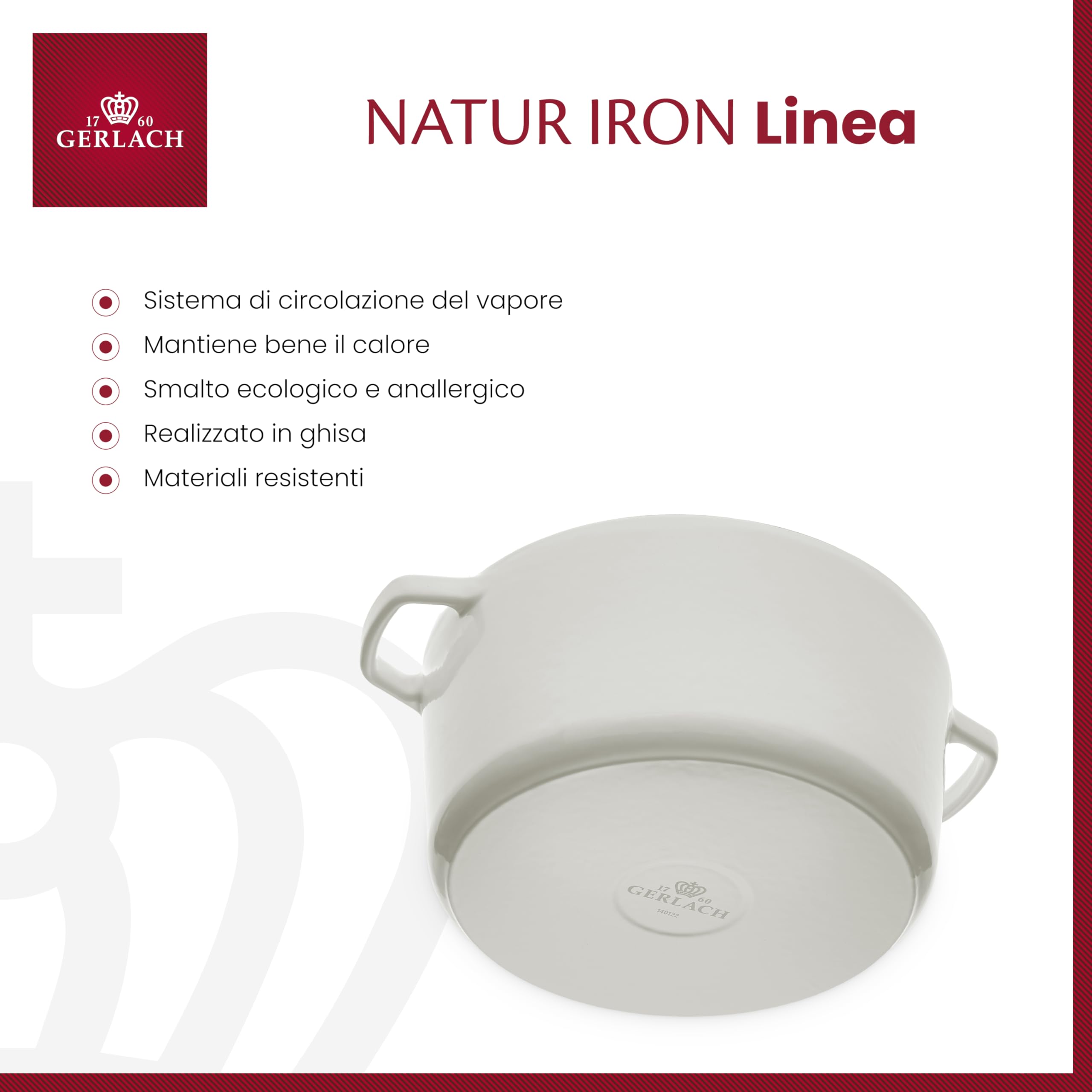 Gerlach NATUR IRON Pentola in ghisa da 5 litri