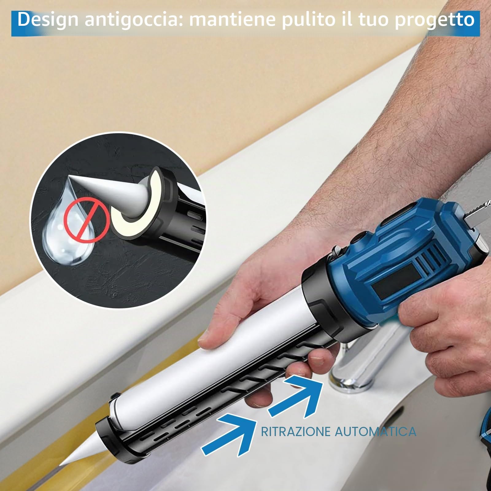 Pistola Sigillante Elettrica, 2.500N Pistola Silicone