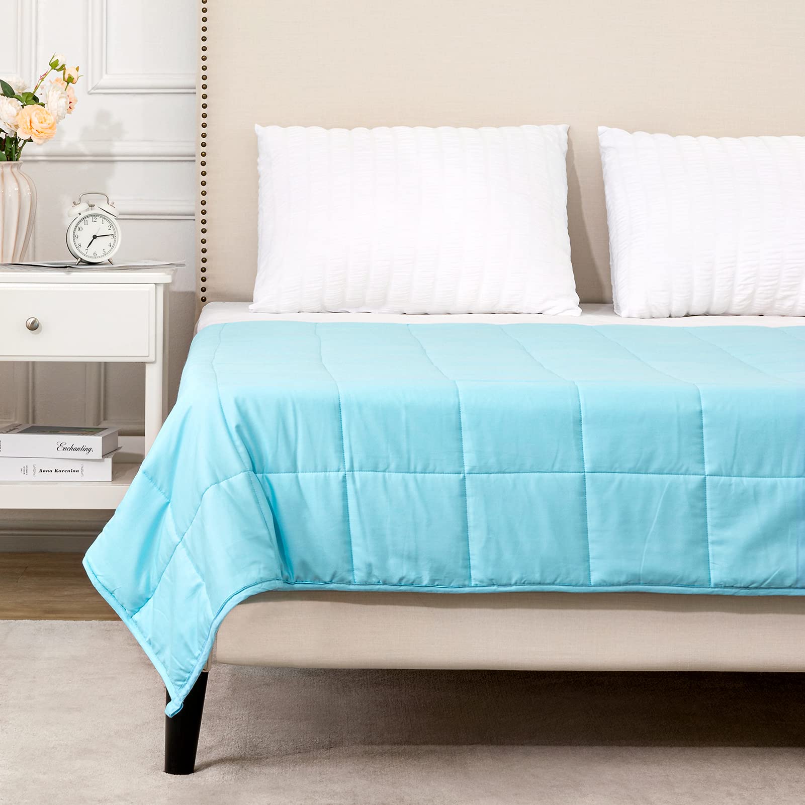 Amazon.com: Weighted Blanket 15 LBS 48X72 Twin Full Size Soft Comfortable  Breathable 100% Cotton Heavy Blanket Washable Glass Beads for (130-160 LB  Person) Adult Man Woman Grey : Home u0026 Kitchen