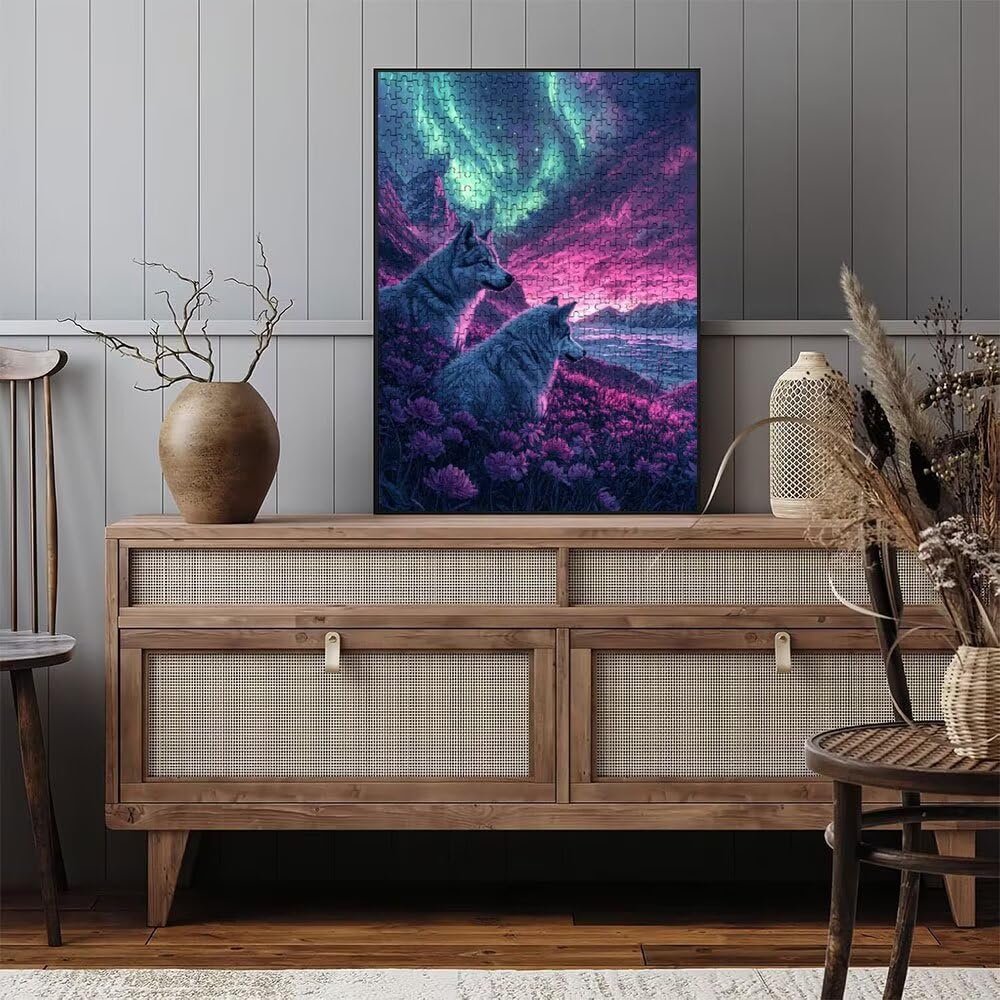 Puzzle 3000 elementów, puzzle dla dorosłych biały wilk aurora artystyczne puzzle, gra puzzli, drewniane układanki, niemożliwe klasyczne układanki, do gry edukacyjnej wyzwanie zabawki, rodzinne