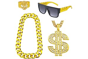 Opulent 4-Piece Gold Chain and Accessories Ensemble