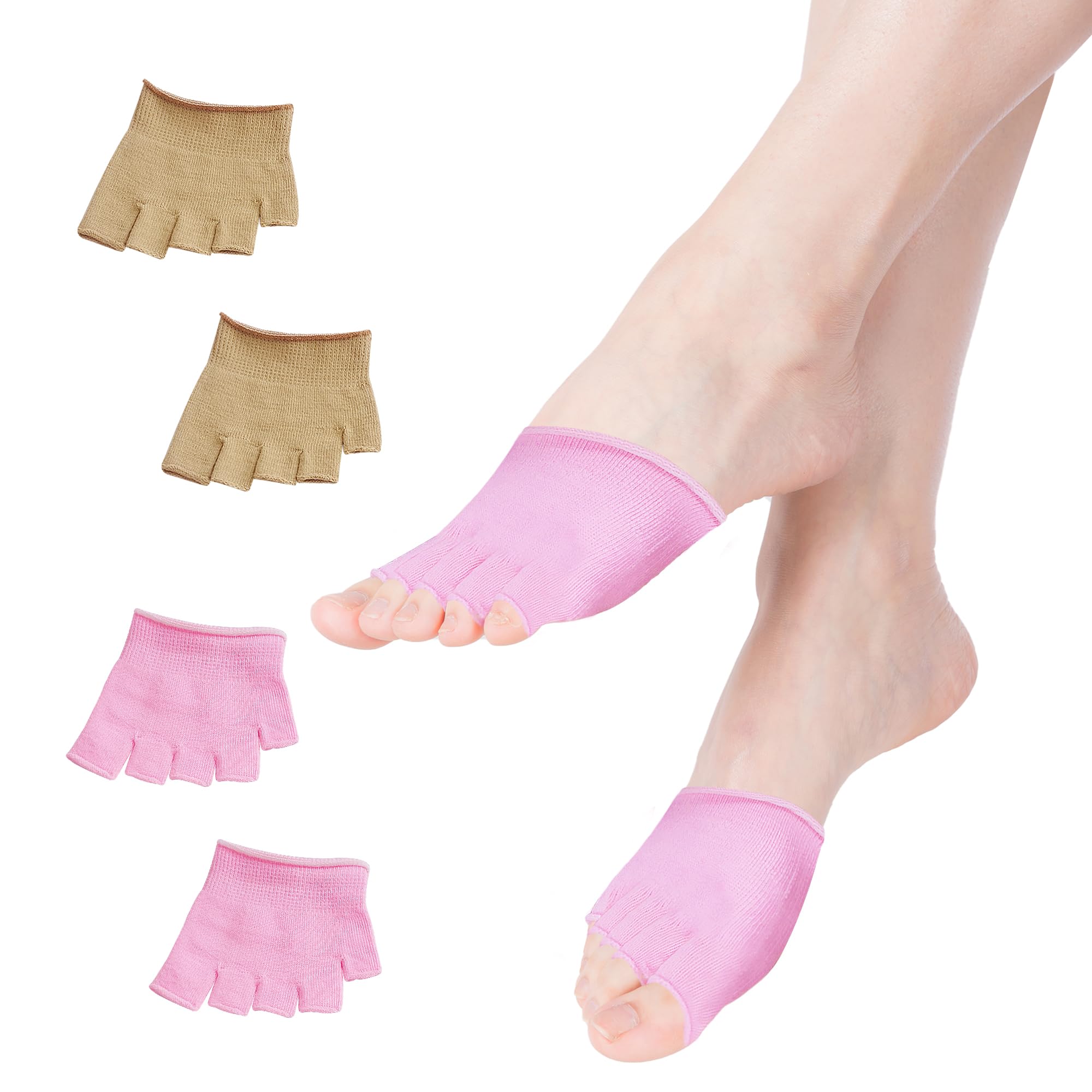 Jpp Handlove Women Open Toe Half Socks Cotton Peep Toe