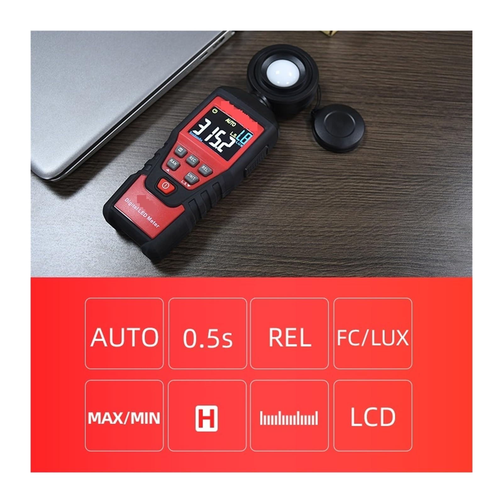 Miernik luksów Cyfrowy Miernik Światła 100000 Fotometr LUX Luxmeter Profesjonalny Miernik Testowy Lux FC Oświetlacz LED O Wysokiej Dokładności Skuteczny i wszechstronny