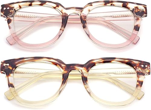 ESAVIA Lentes de lectura de alta calidad para mujer, estilo Oprah, para lectura de computadora, anti luz azul, con marco irrompible TR90