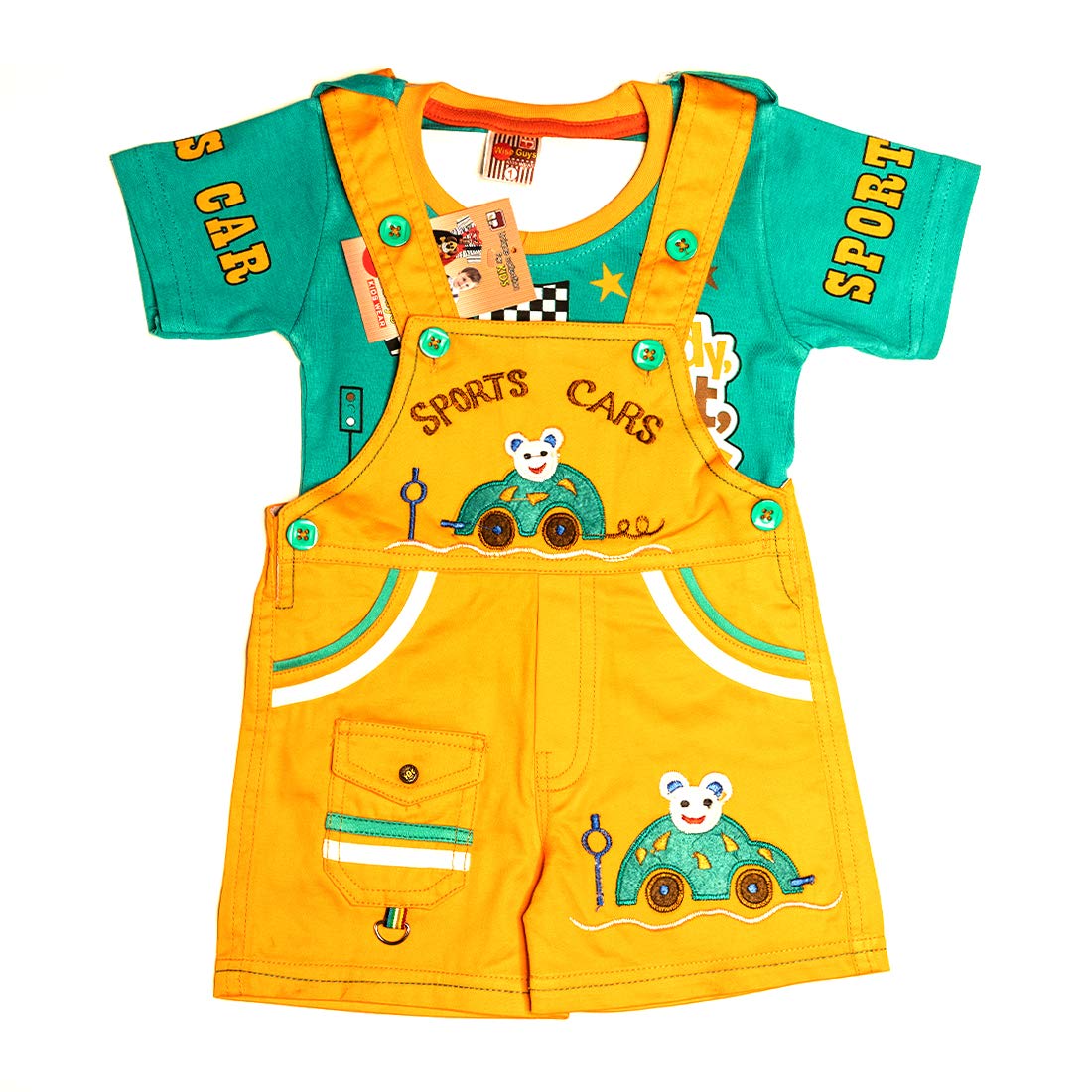 Wise Guys Reza Products Baby Boys & Baby Girls Cotton Regular Fit Dungarees (Pack of 1)