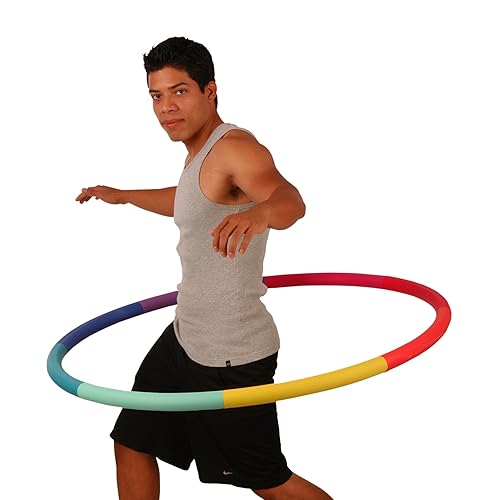 Weighted Hula Hoop, Trim Hoop 3B (3 lb)/4B (4 lb) - Large, Weight Loss Fitness Sports Hoop with No Wavy Ridges (Rainbow Colors)