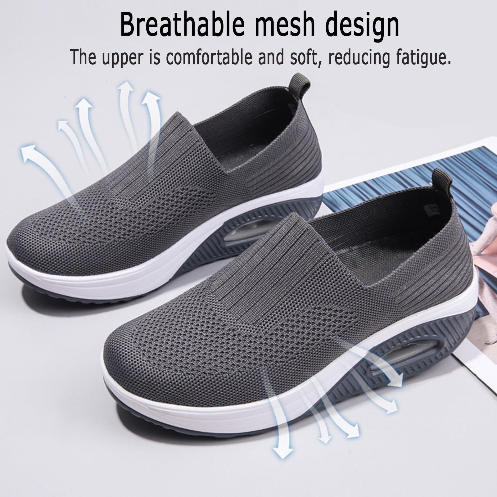 Scarpe Diabetici Uomo Donna Calzatura Sportive Traspiranti Calzatura Casual Antiscivolo Scarpa Plateau Comode Scarpe Slip-on alla Moda Calzatura Passeggio Scarpa alla Moda Esterni