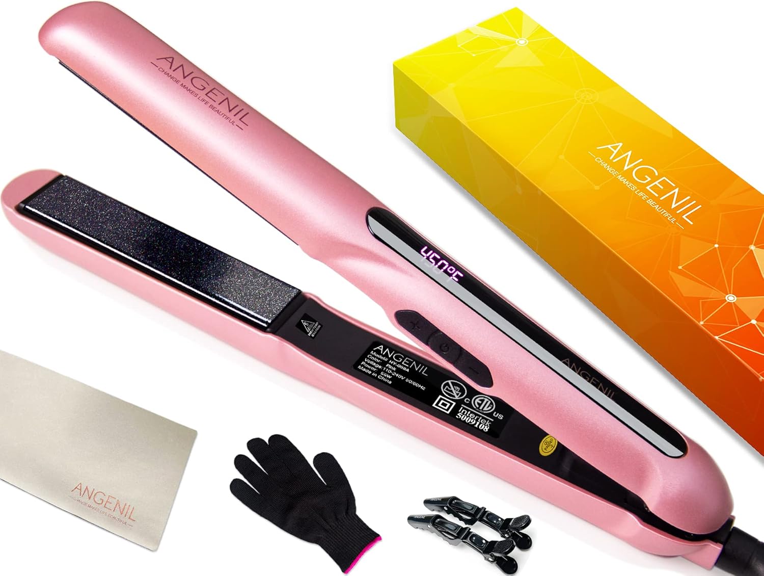 ANGENIL Argan Oil Flat Iron for Women, Hair Straightener and Curler 2