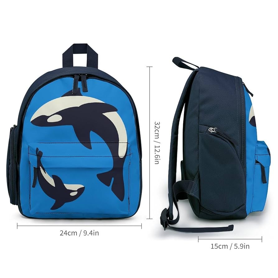 ハンドメイド　ミニリュック型ポーチ　イルカ　海の生き物 ハンドメイド ミニリュック型ポーチ イルカ 海の生き物