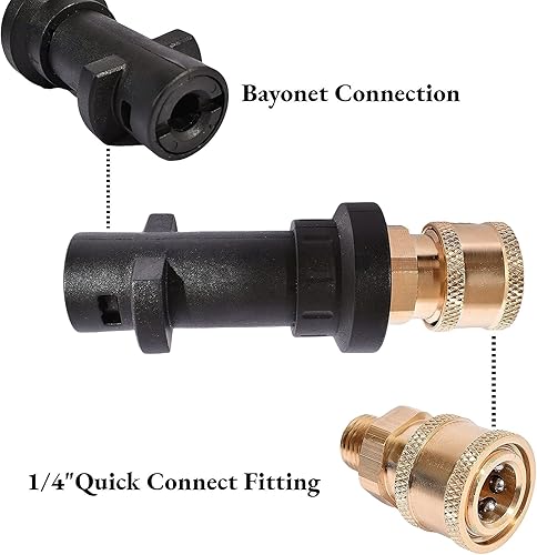 Miniatura 3 de Adaptador de pistola para lavadora a presión de 14 pulgadas, ajuste de conexión rápida, puntas de boquilla de pulverización, juegos de puntas de