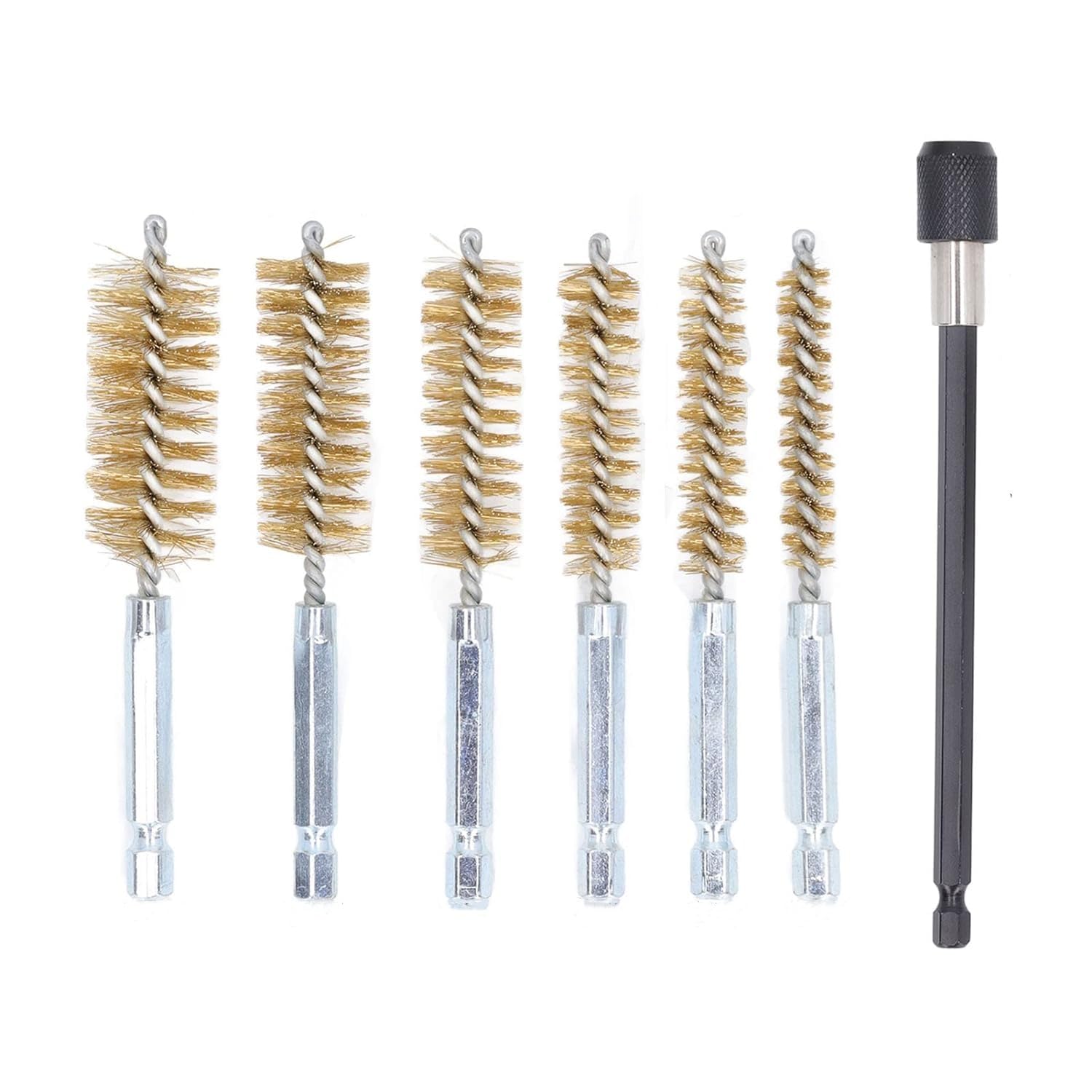 7 PCS Stainless Steel Bore Brush for Drill, 1/4