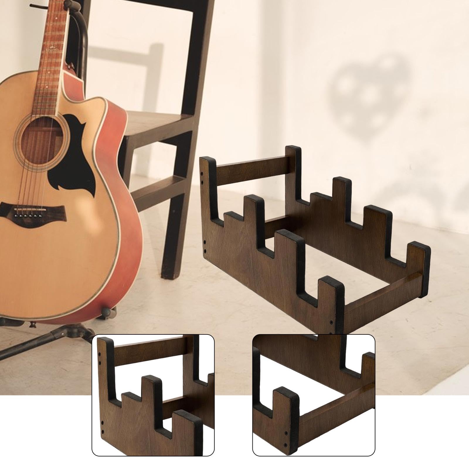 Holzständer für E Gitarren, Instrumentenhalter, Leichte Bassständer, Bodengitarrenständer für Heimauftritte, M