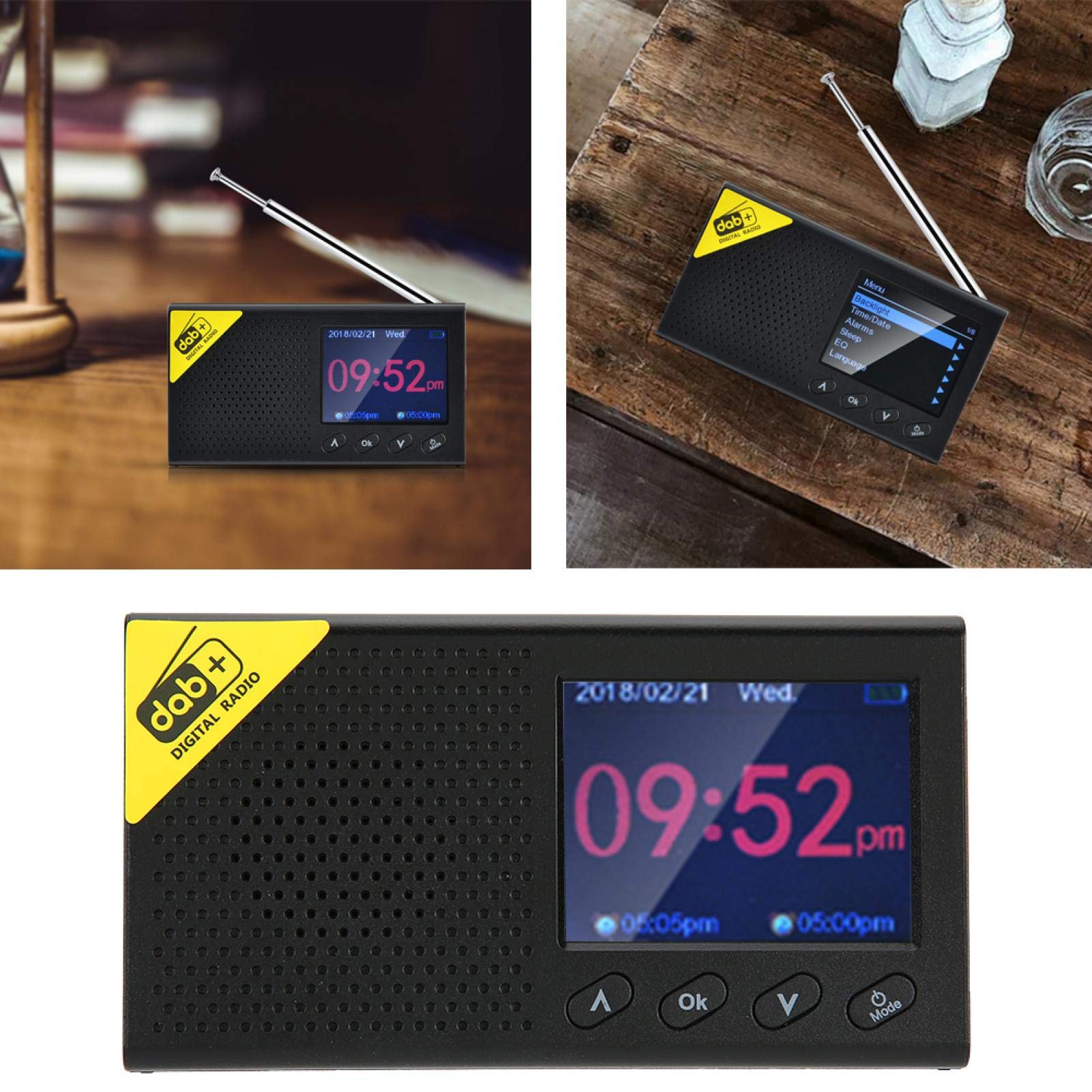 Radio numérique, Bluetooth 5.0 Écran LCD de 2,4 Pouces Radio FM numérique Portable Rechargeable Dab à la Maison utilisant la Radio numérique, pour l'extérieur/Chambres/Maison/Bureau