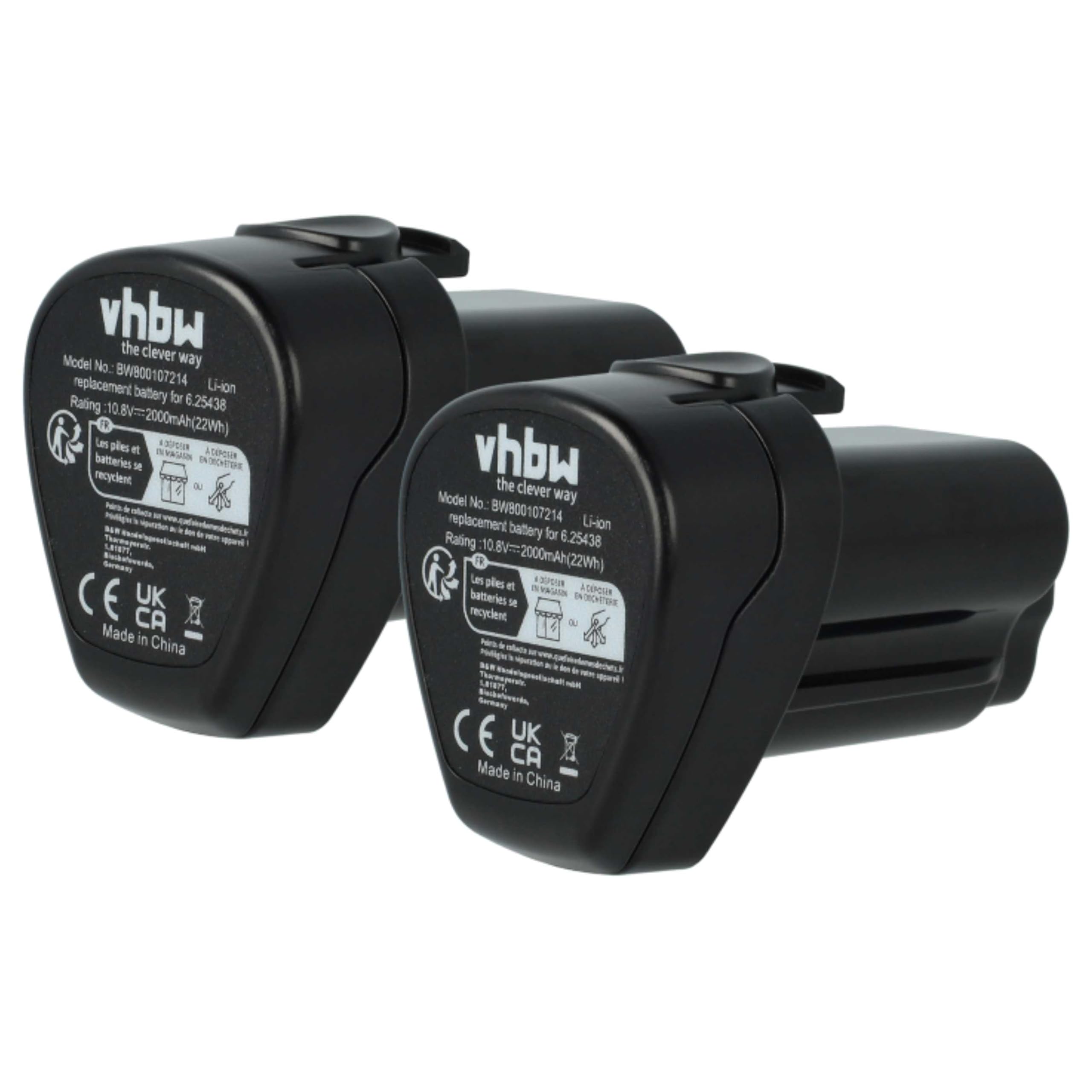 vhbw 2X Batterie Compatible avec Metabo PowerMaxx BS Quick Basic