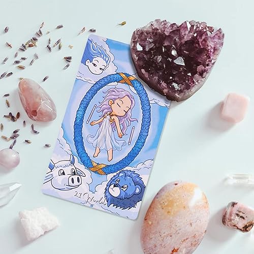 Miniatura 5 de mrdiyshisha Tarot mágico de invierno, 79 cartas de tarot lindas con guía en caja rígida de dos piezas (tamaño de la tarjeta 4.75" x 2.75")