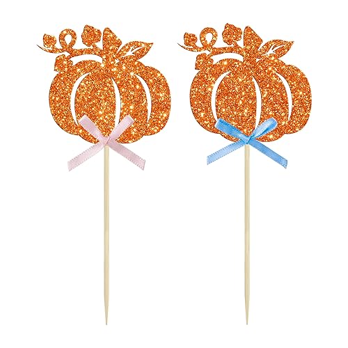 Miniatura 10 de Gyufise 1 decoración de pastel de calabaza Oh Baby con purpurina con temática de otoño, calabaza, baby shower, decoración para baby shower, niños,