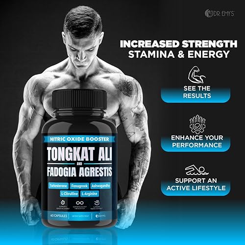 Miniatura 3 de Dr. Emy's Tongkat Ali Fadogia Agrestis Suplemento de óxido nítrico Ashwagandha para hombres con L Arginina Citrulina Fenogreco - Potenciador de
