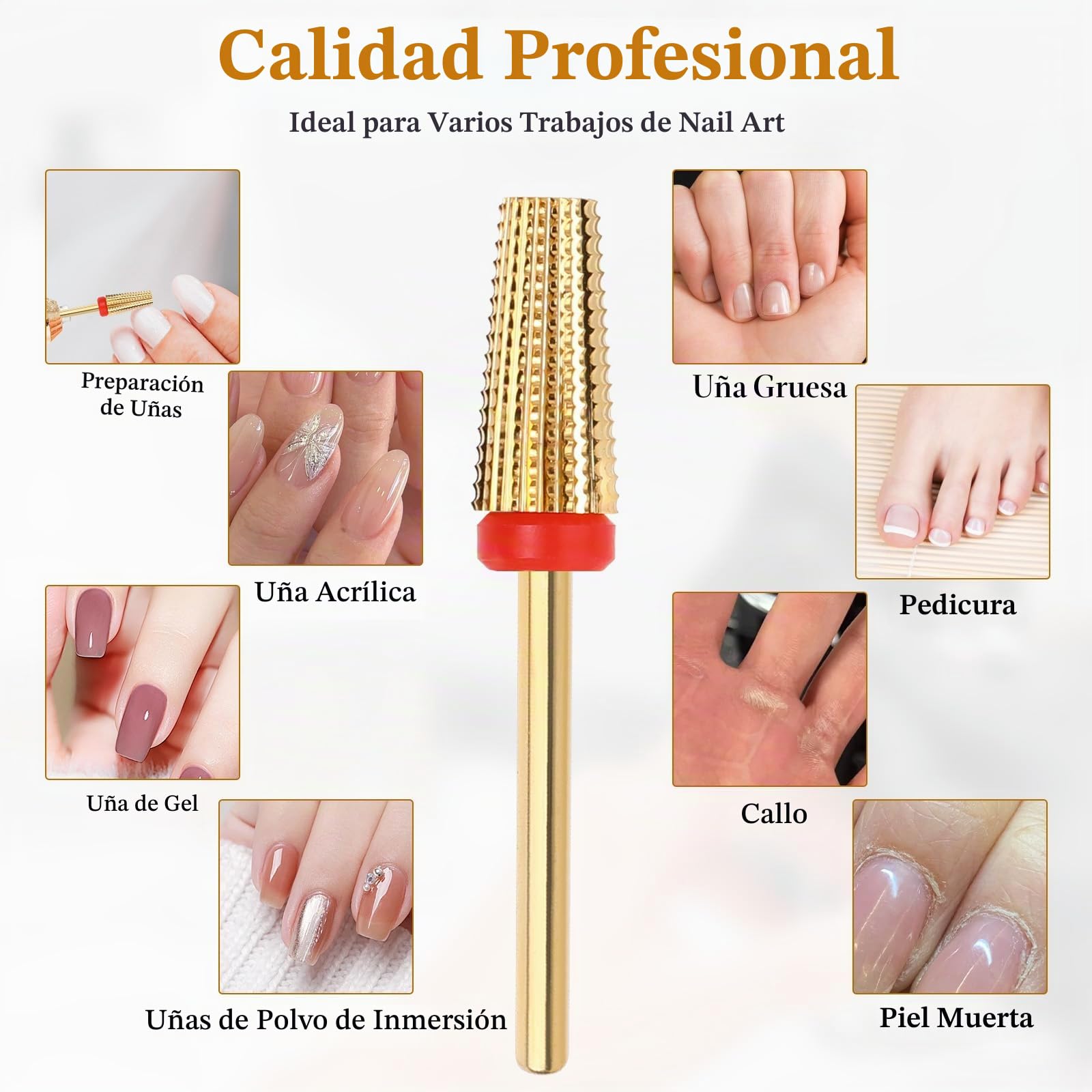 Qianyu Brocas de uñas superlargas 5 en 1 profesionales de carburo de tungsteno de 3/32 pulgadas, uso giratorio bidireccional para zurdos y diestros, puntas de seguridad avanzadas, eliminación rápida