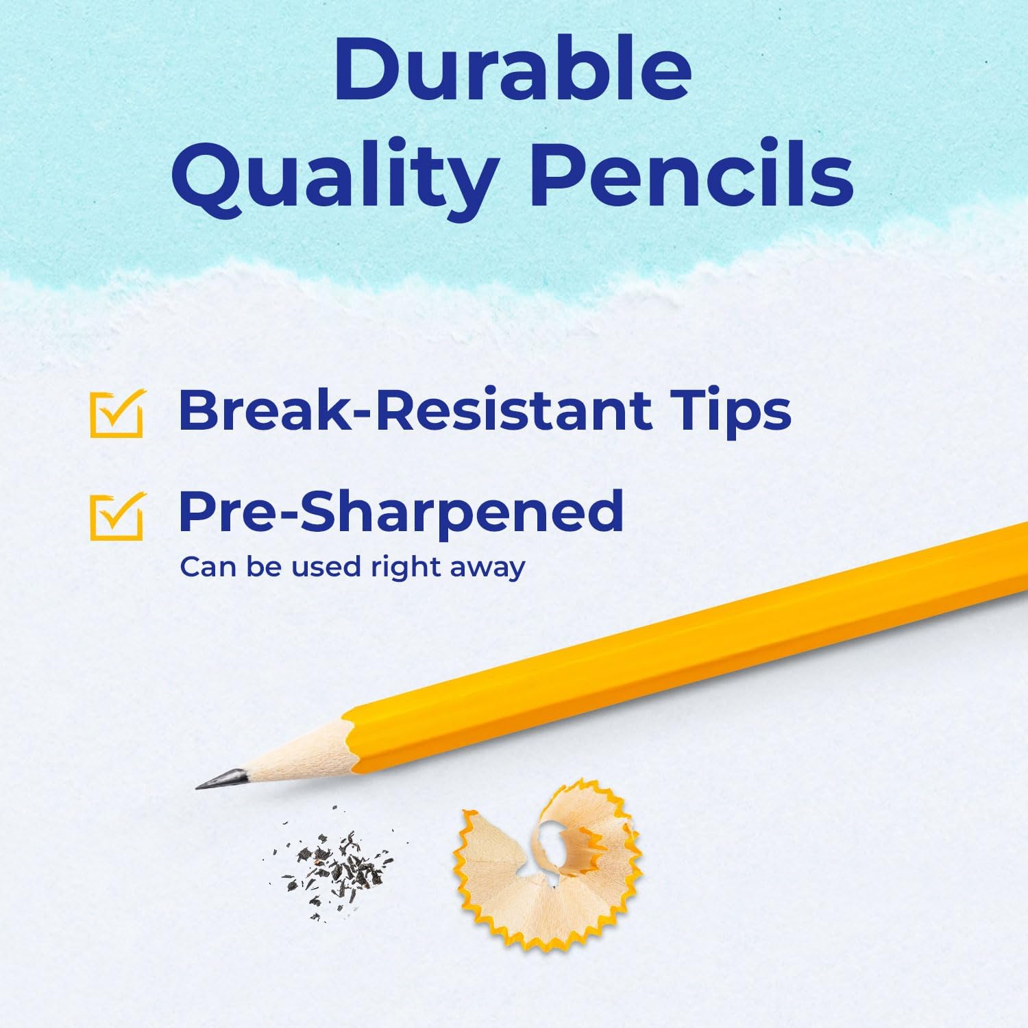 Rosmonde Pencils Bulk, 1250 Pack, Yellow Pencils Set, Pre Sharpened #2 HB, Back to School Supplies, Easy Hold Grip With Top Erasers, Bulk Set for Office, School, and Classroom Supplies