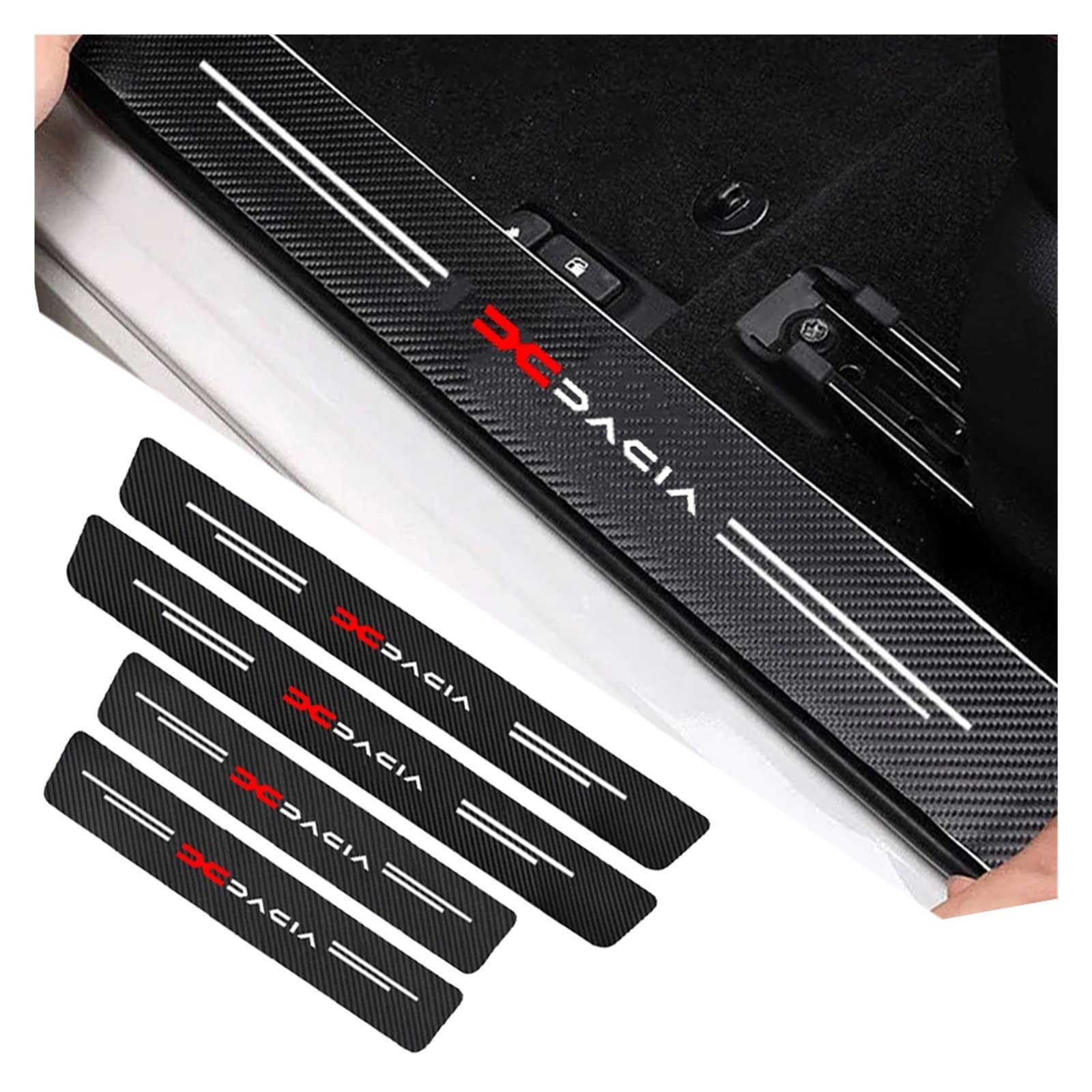 Autocollant De Seuil De Seuil De Porte De Voiture En Fibre De Carbone
