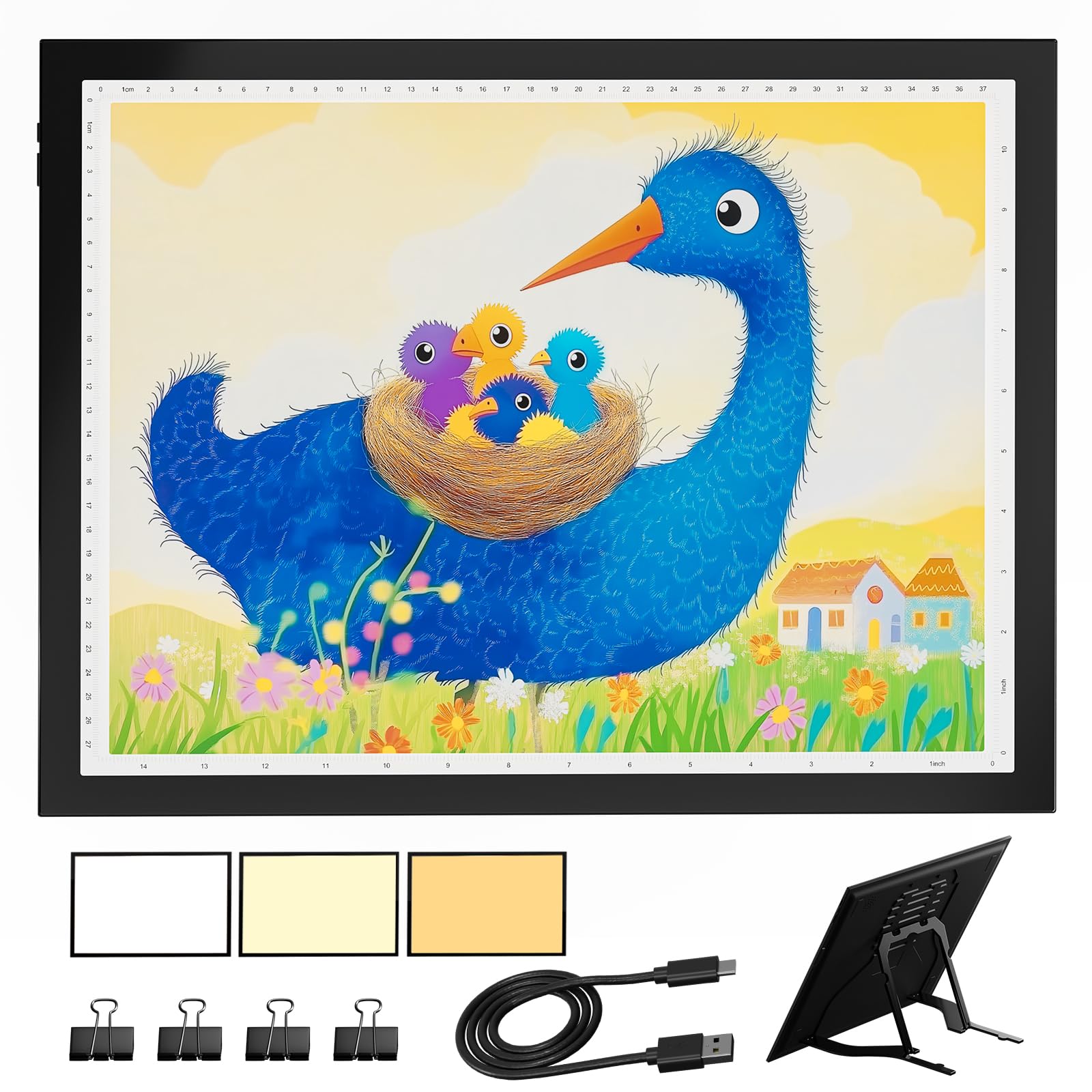 DONPODER A3 Light pad for Diamond Painting,10 Level Adjustable Brightness Art Tracing Board with Stand- Ultra-Thin Light Box for Diamond Art Drawing