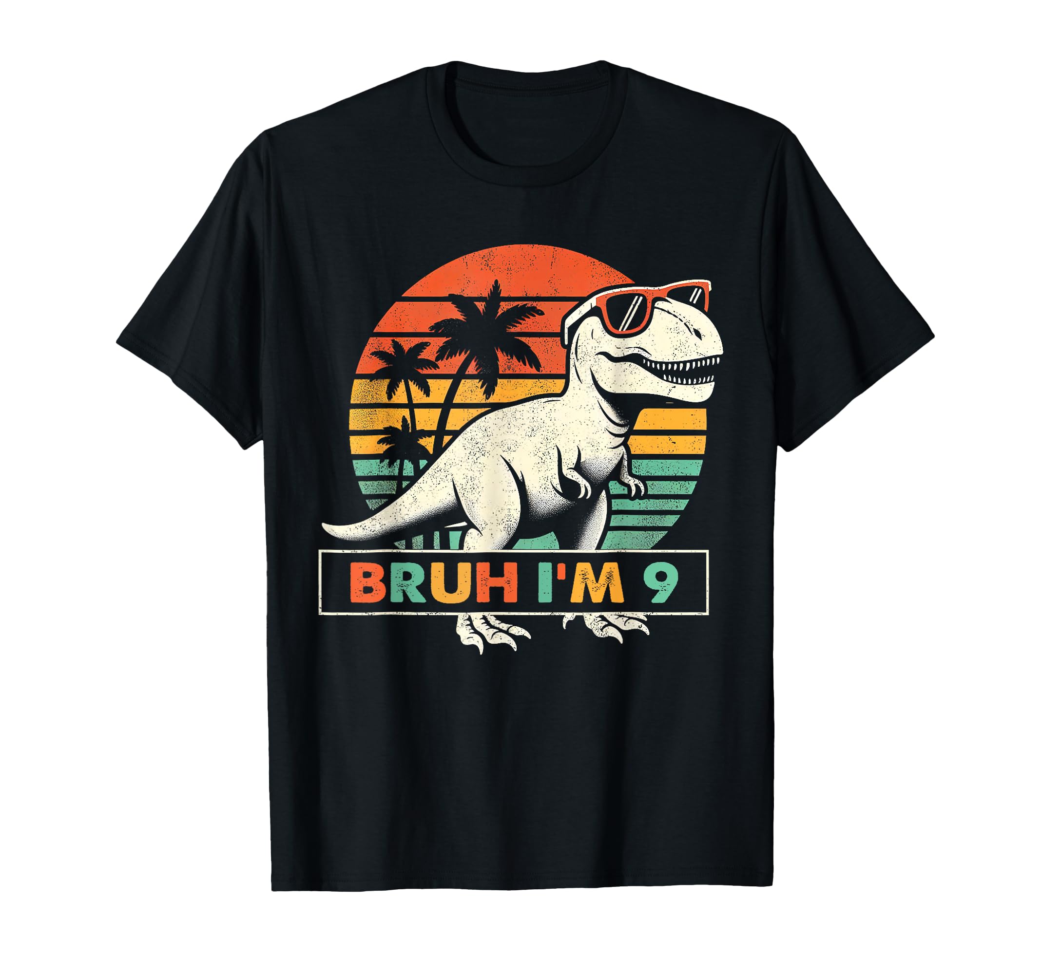 Bruh Im 9 Dinosaur T Rex 9 Year Old Boys 9th Birthday Party T-Shirt