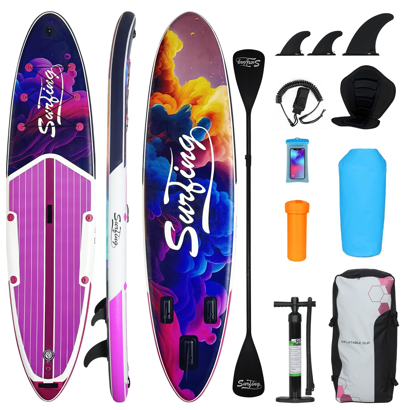 ZealWe Stand Up Paddling Board, 335cm SUP Board Aufblasbar für 2 Personen/Familien, Mit Sitz & Allem Zubehör, Doppelpaddel, für Wassersport und Paddling, Standup Paddle Board for Adults & Einsteiger