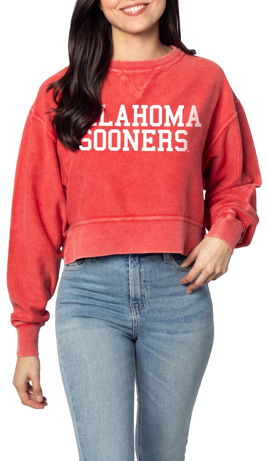 chicka-d NCAA womens Corded Boxy Pullover
