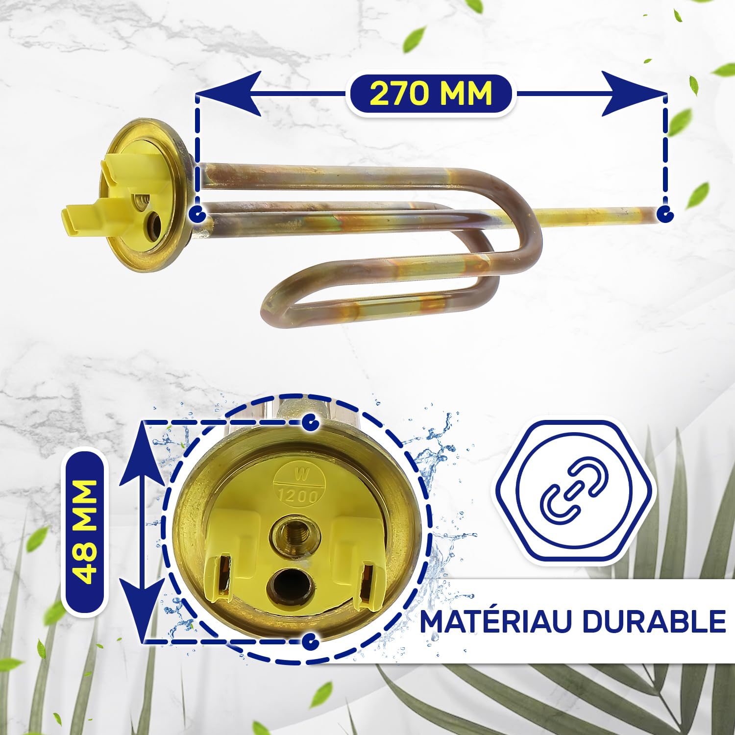 Resistance pour Chauffe Eau 1200W avec Code Original 61401776 pour Ariston - Garantie de 10 Ans - MONTERAL