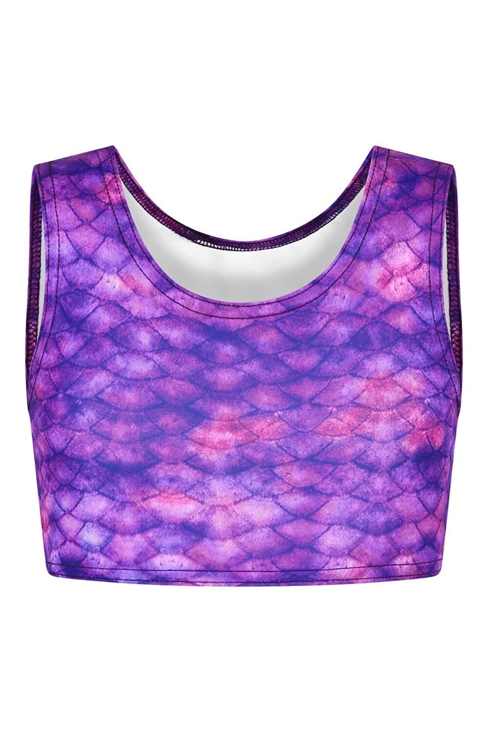 Purple Surf Mermaid Crop Top (4-5 Years)