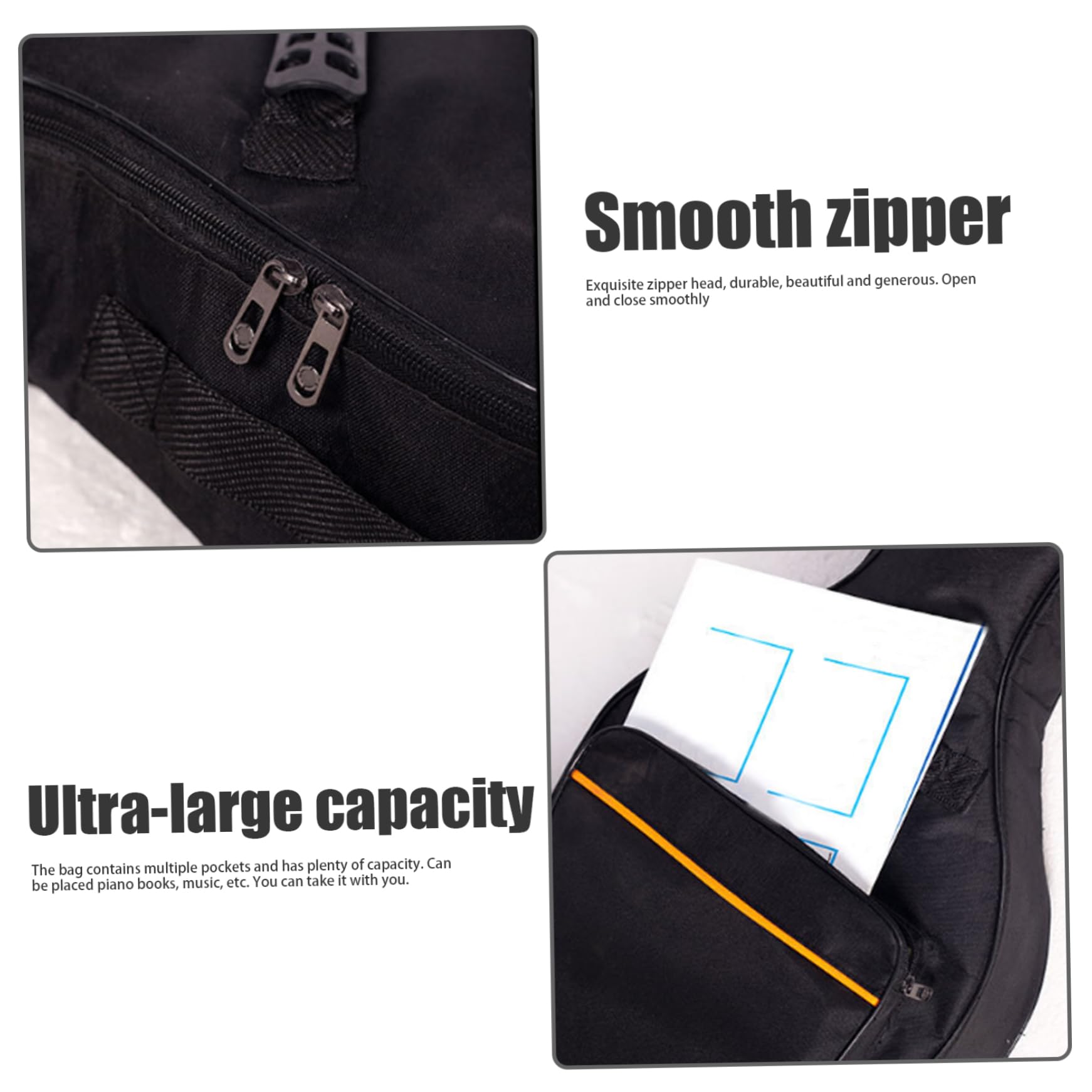 Borsa per chitarra da 41 pollici di chitarra acustica morbida con 2 tasche di imbottitura spessa 5 mm Resistente all'acqua resistente alla custodia per gigo