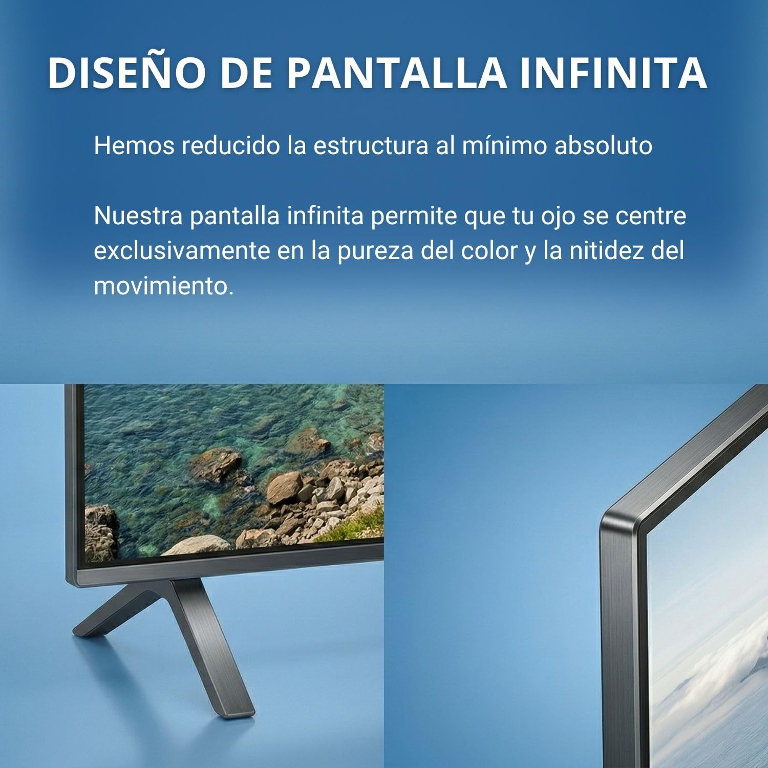 Daewoo 40VB56FV Smart TV 40 Pulgadas Full HD, HDR10, Dolby Audio, WiFi, HDMI, Diseño Sin Marcos (Frameless), Funciones de accesibilidad, Gama 2026