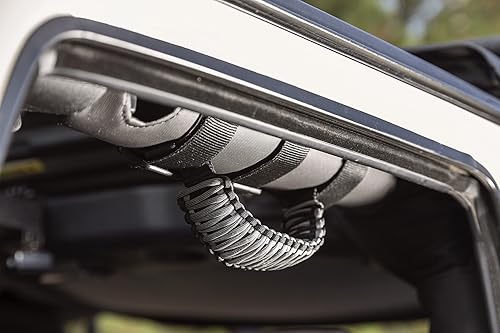 Miniatura 4 de Rugged Ridge 13505.30 Paracord - asa de cable de paracaídas (2 unidades), color negro, Roll Bar Mount, GrisNegro