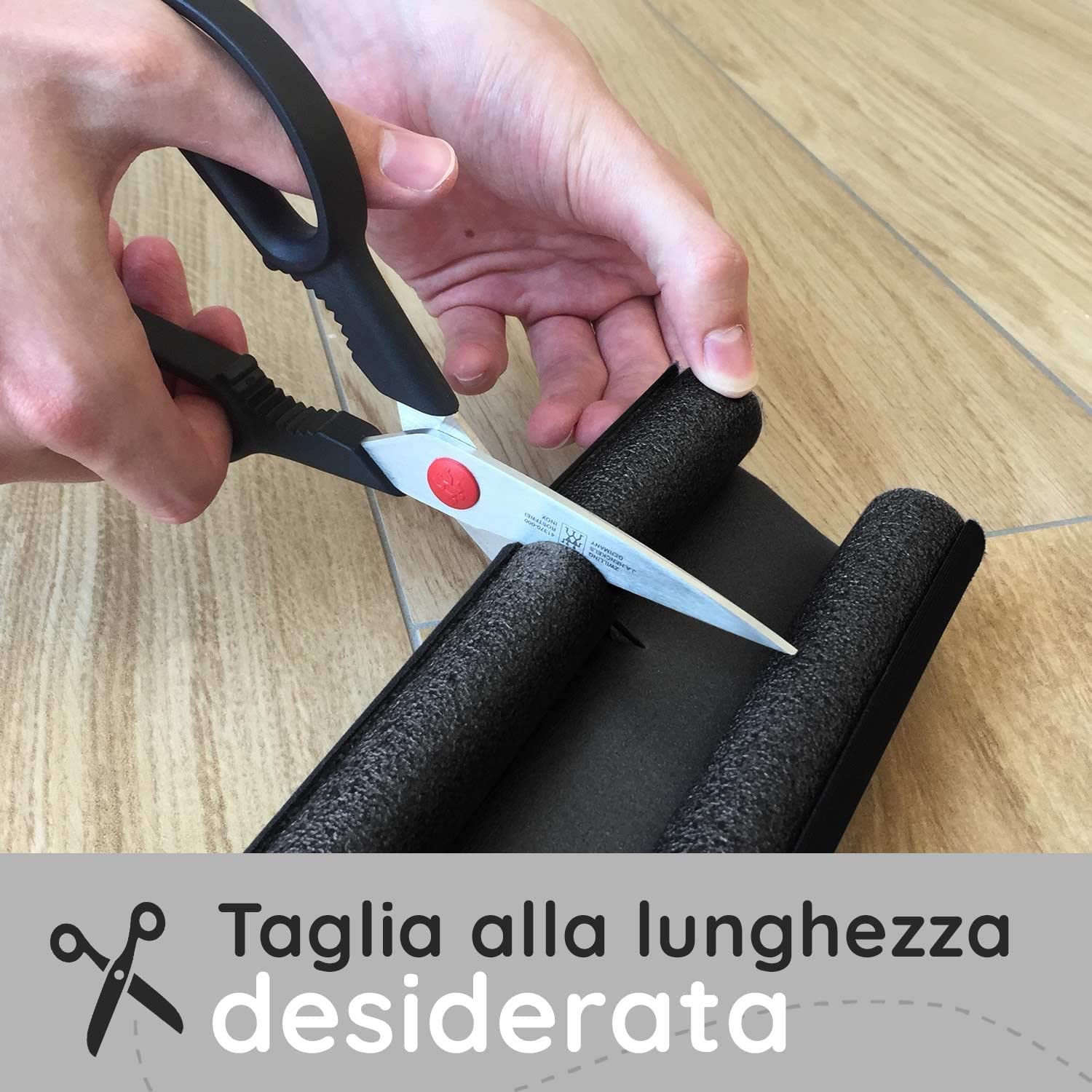 Meisterfaktur Paraspifferi sottoporta - Per tutte le porte - Paraspifferi porta blindata ideale per una tenuta efficace contro correnti d'aria, rumore e freddo (6 pezzi (nero))