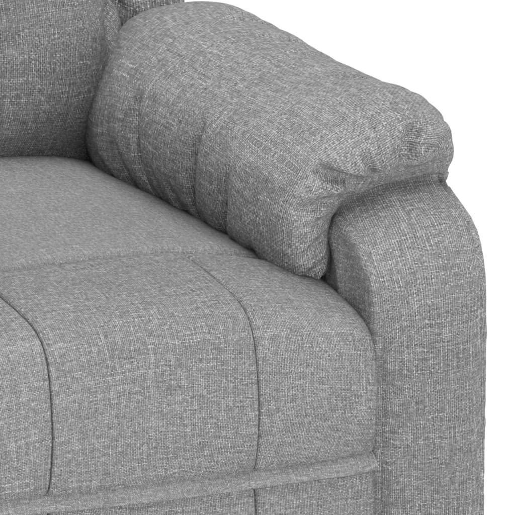 vidaXL Sillón reclinable eléctrico Tela Gris Claro