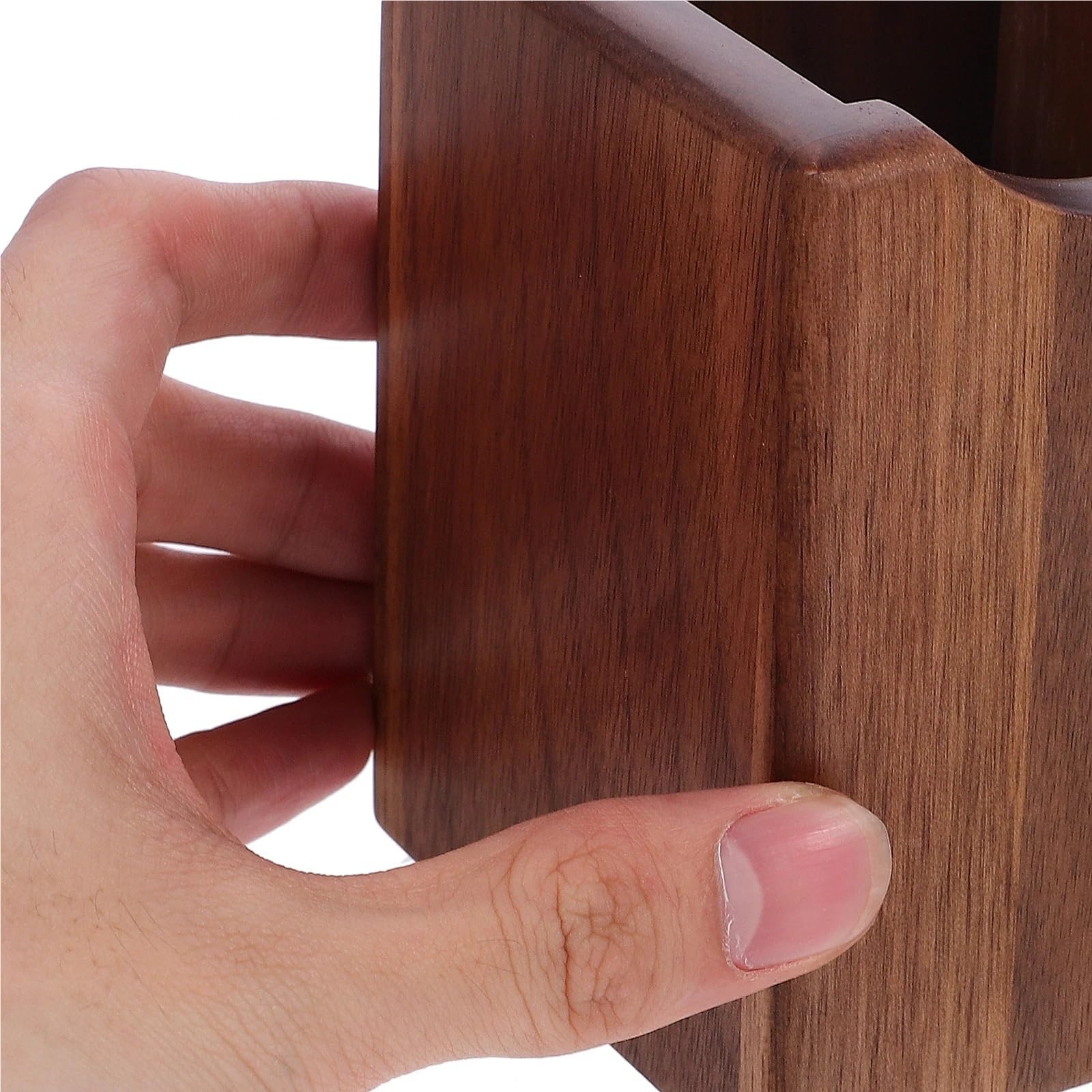 Stifthalter für den Schreibtisch, Stifthalter aus Holz, Schreibtisch-Organizer, dunkelbraun, 10 x 7,6, cm