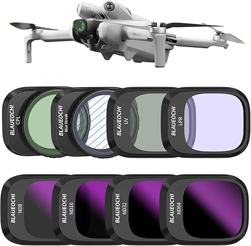 Miniatura 1 de ND CPL - Juego de filtros para DJI Mini 4 Pro, 8 unidades UV, CPL, LPR, BS, ND8, ND16, ND32, ND64 Polarizador de densidad neutra Efecto Efecto