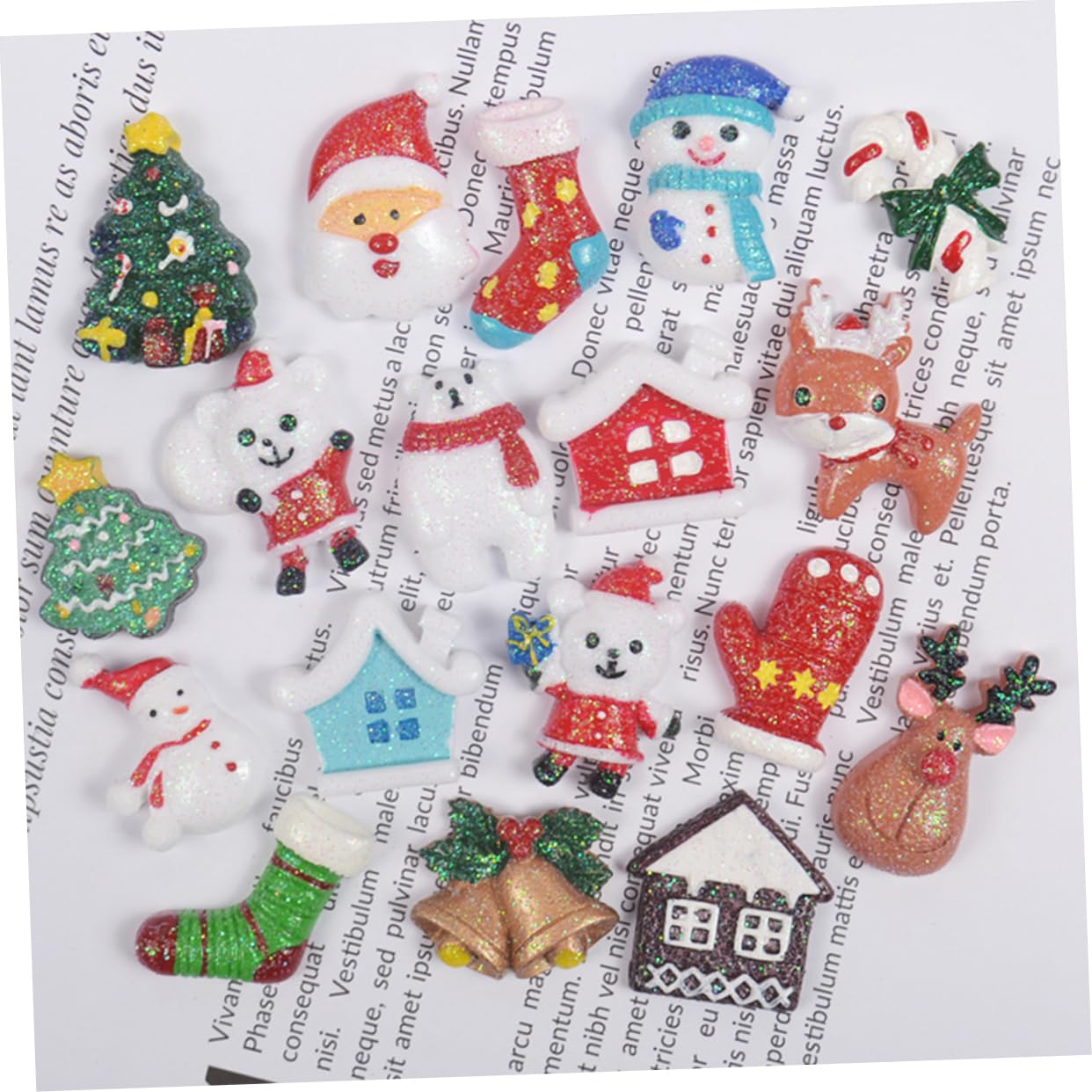 SEWACC 150 Piezas Adorno De Navidad Decoración Navideña En Miniatura Adorno Navideño Encantos De Espalda Plana Árbol De Navidad En Miniatura Adornos Navideños En Miniatura Accesorios Ar