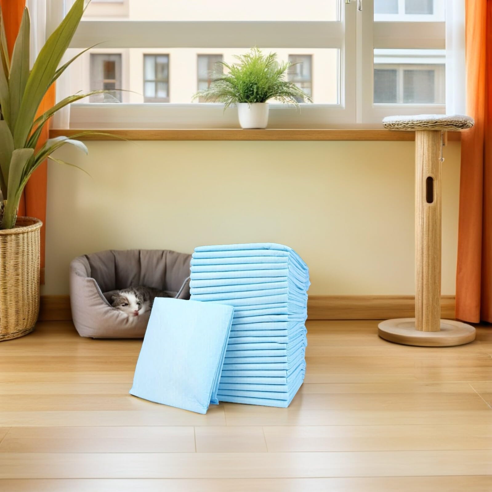 Tapis de Propreté pour Chiens Jetables Épaissi, 50 Pièces, Double Couche