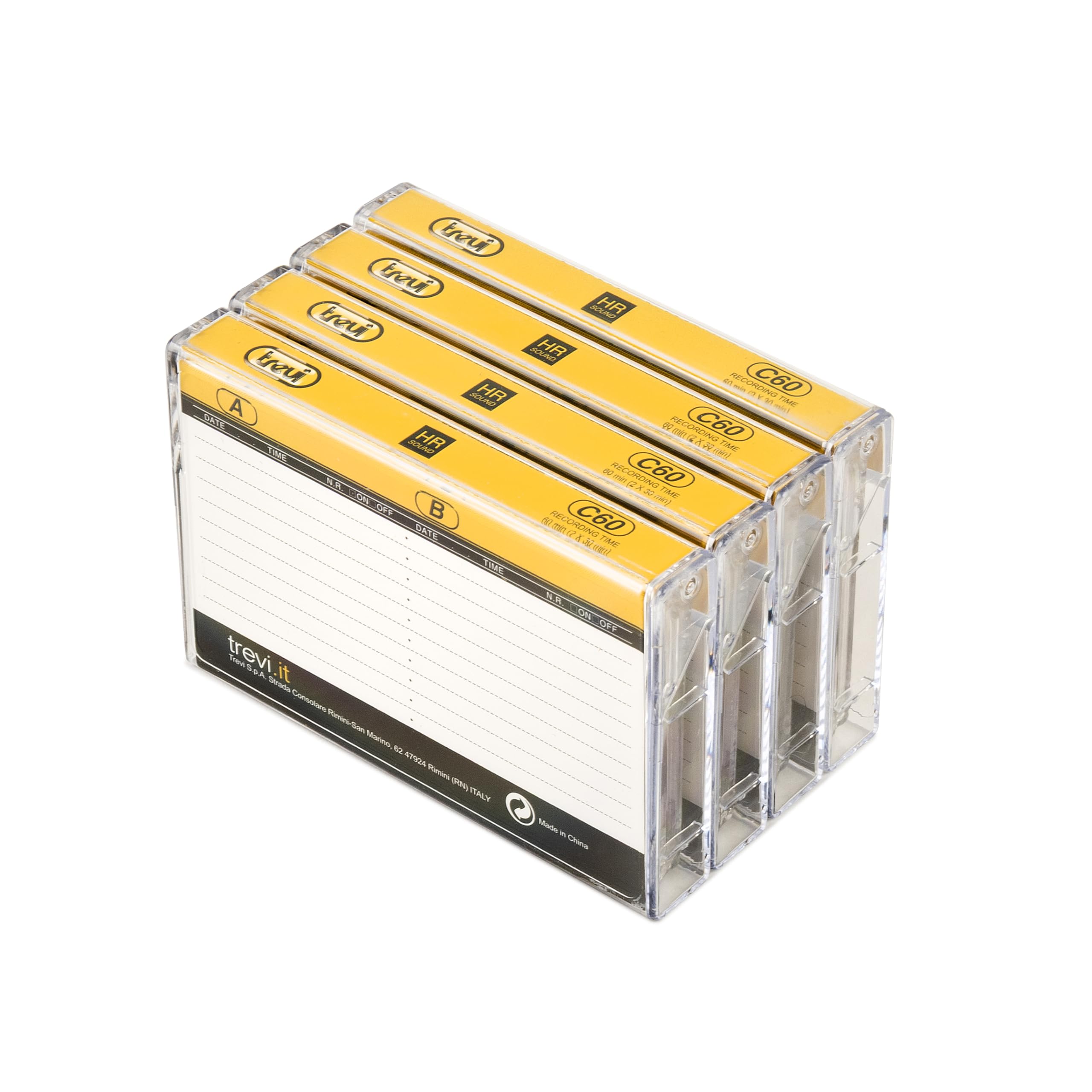 Trevi C 60 HR 4-pack cassette audio 60 minutes 30 min per side 120 µs eq bande magnétique vintage