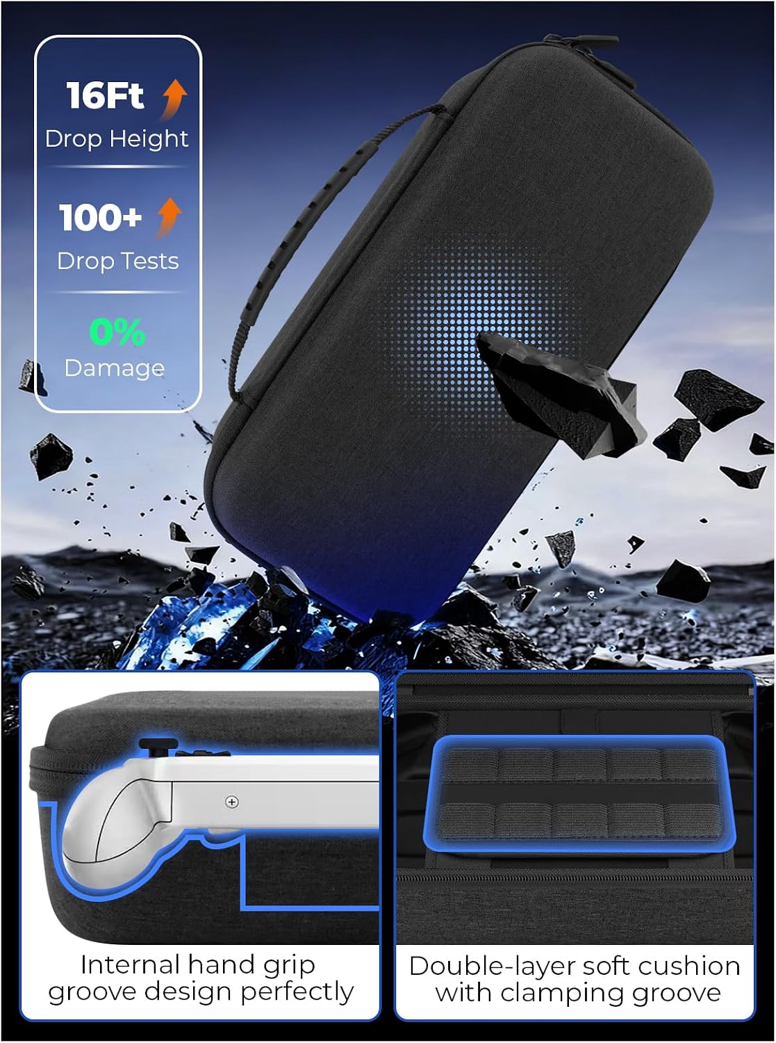 High Quality Portable Carrying Case for ROG Xbox Ally X Case (2025),ROG Ally X Cable Organizer Bags & Cases,ROG Xbox Ally X Accessories with 2 ROG Ally x Screen Protector