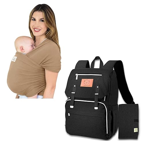 KeaBabies Mochila portabebés y bolsa de pañales  Todo en 1 Original transpirable para bebé, ligera, manos libres  Bolsa de viaje impermeable
