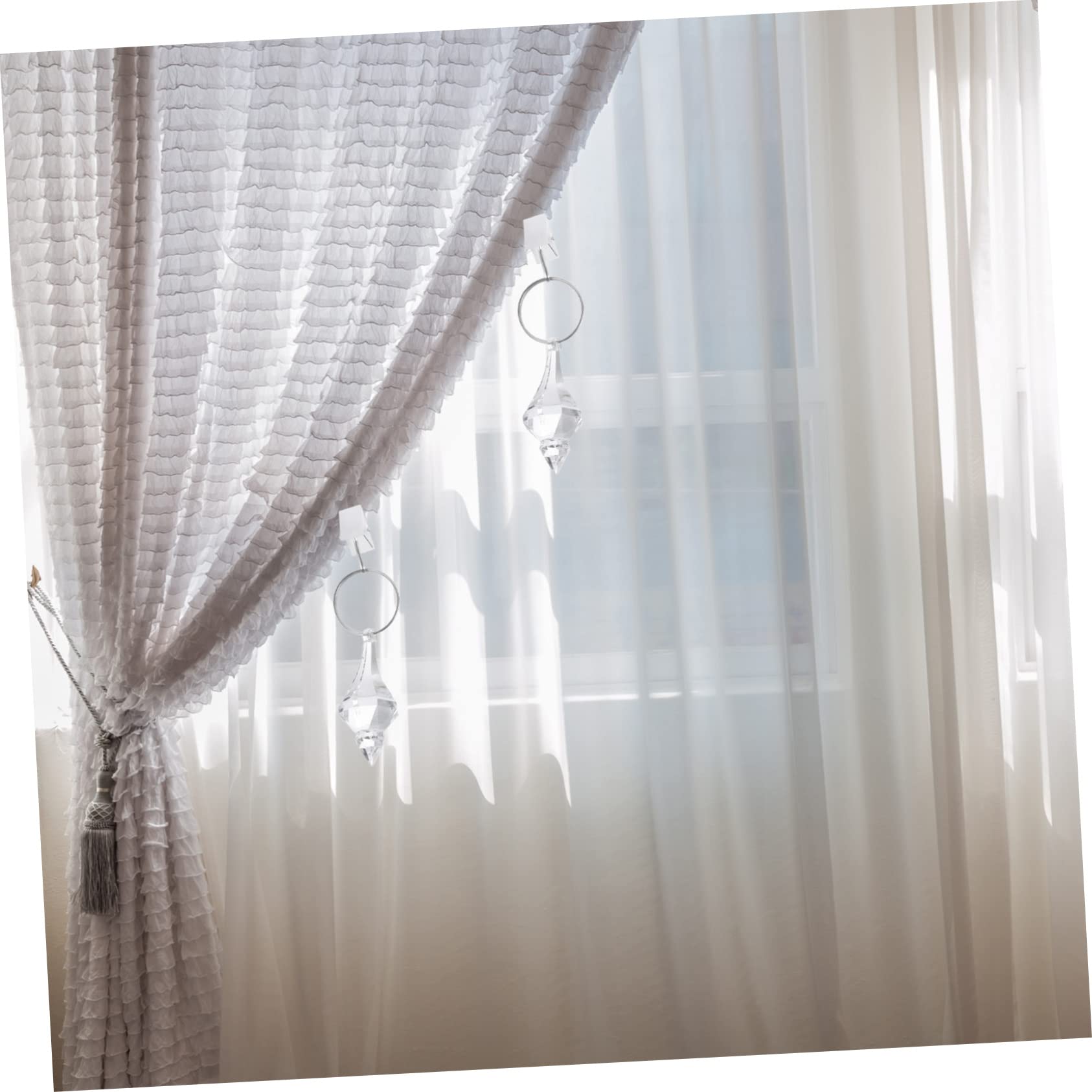 VOSAREA 20pièces Pendentifs De Rideaux Cristal Lot de Clips Décoratifs pour Rideaux De Poids De Table Accessoires Pratiques Et Élégants pour Maintenir Les Draperies Place