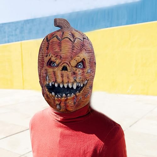 Miniatura 7 de Molezu Máscara de calabaza de lujo disfraz de Halloween accesorios de fiesta animales adultos cosplay máscara de látex de calabaza