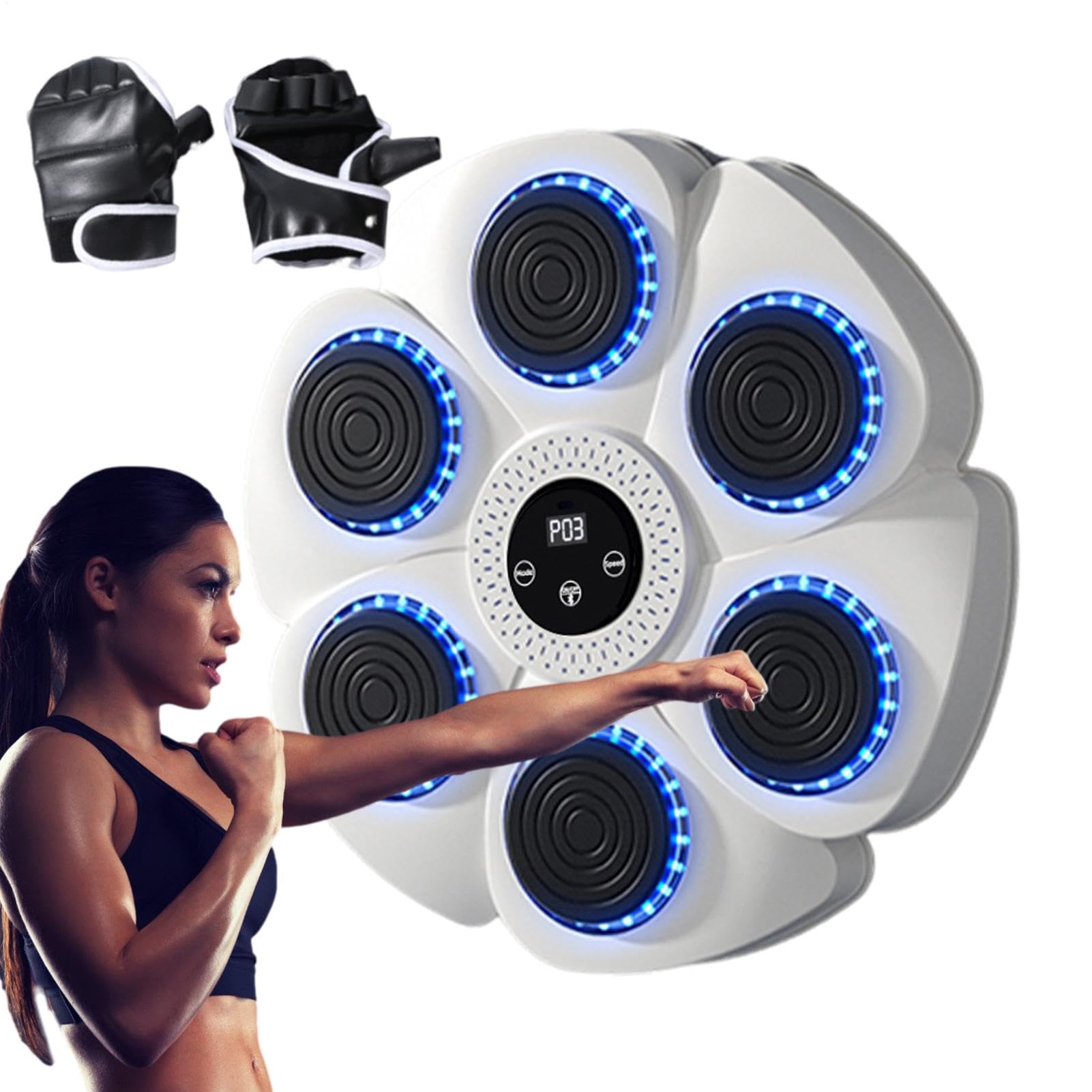Music Boxing Machine | Macchina da Boxe Musicale | Macchina da Allenamento Musicale | Macchina Elettronica A LED | Tira Pugni con Musica | 9 modalità, 18 velocità | per Adulti E Bambini