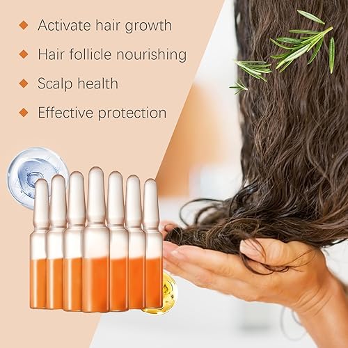Miniatura 4 de Ampollas para el crecimiento del cabello con extracto de raíz de cúrcuma, tratamiento del cuero cabelludo a base de plantas para cabello más grueso,
