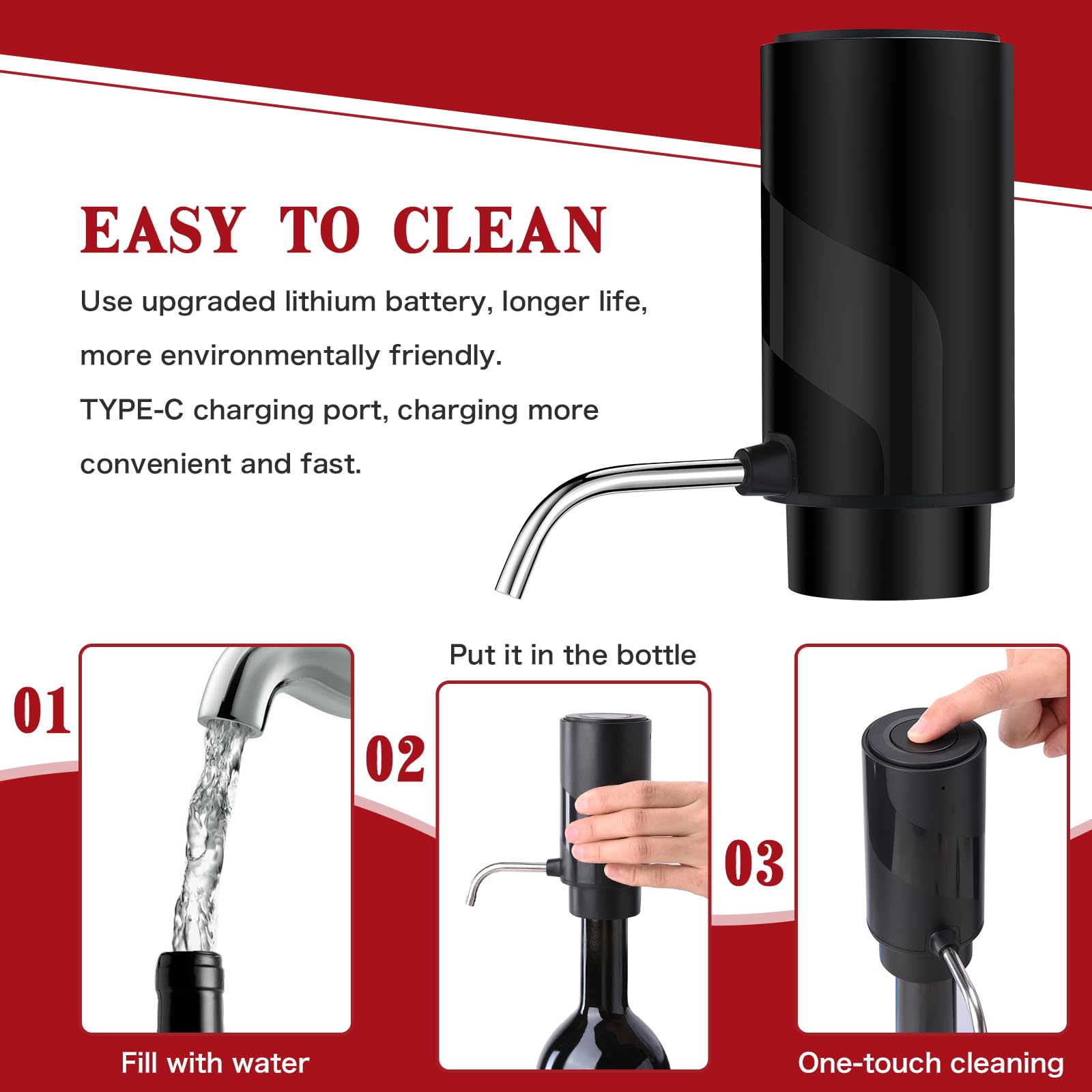 BLUBYEES Aireador eléctrico de vino con recargable por USB, máquina dispensadora automática de botellas de vino y decantador de vino multiinteligente, regalo perfecto para los amantes del vino