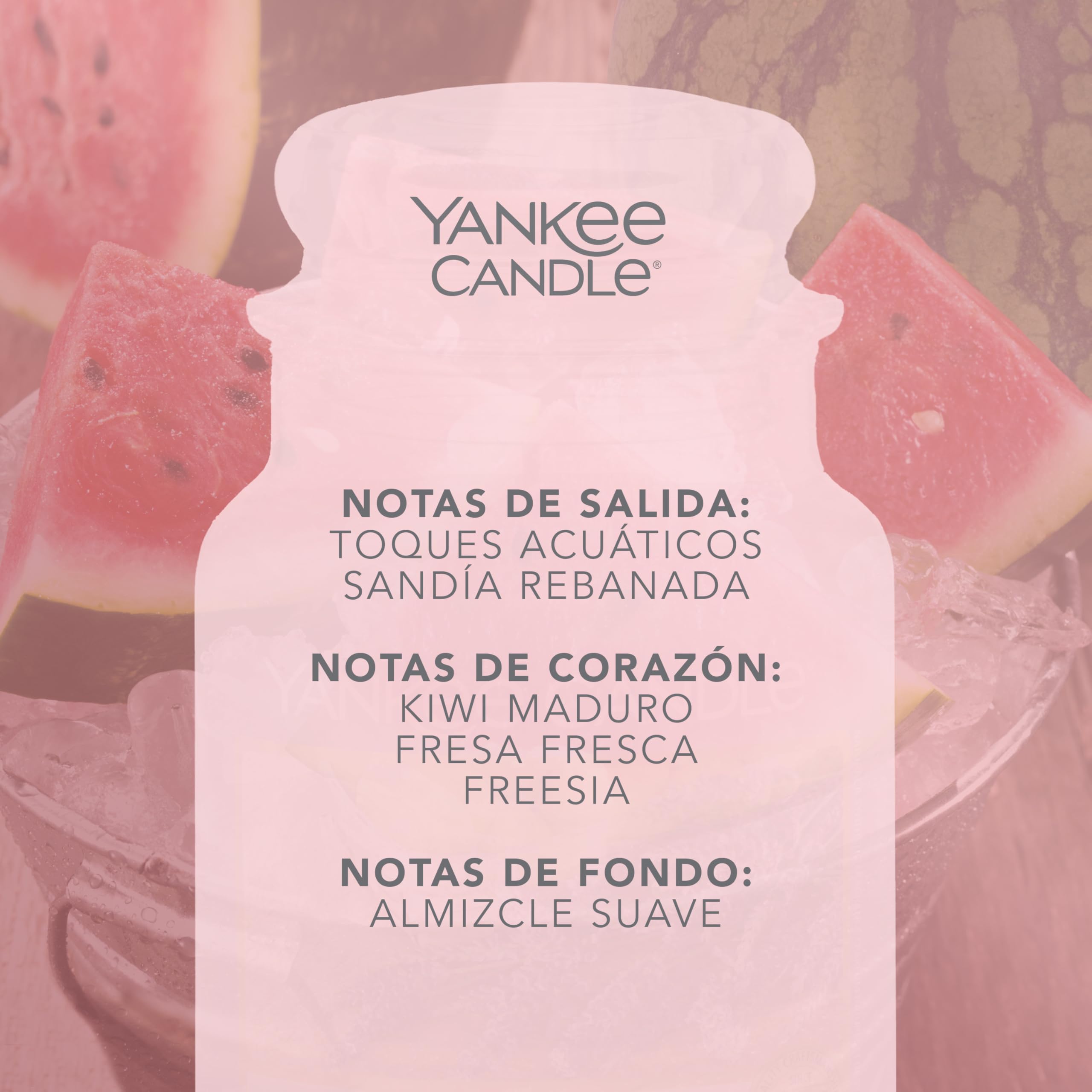 Yankee Candle Vela pefumada | Juicy Watermelon vela en tarro grande | Velas de larga duración: hasta 150 h | Regalos perfectos para mujeres