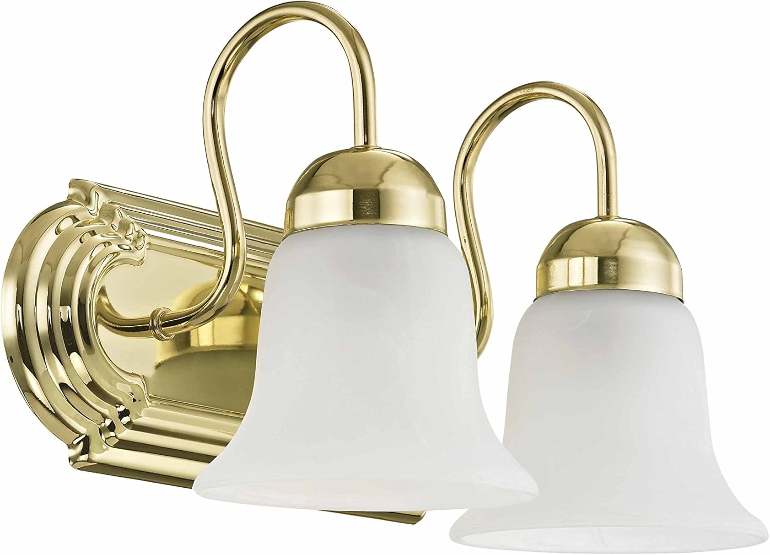 Livex Lighting 1072-02 Riviera 2-Light Bath Light, Polished Brass, 14 x 8 x 8