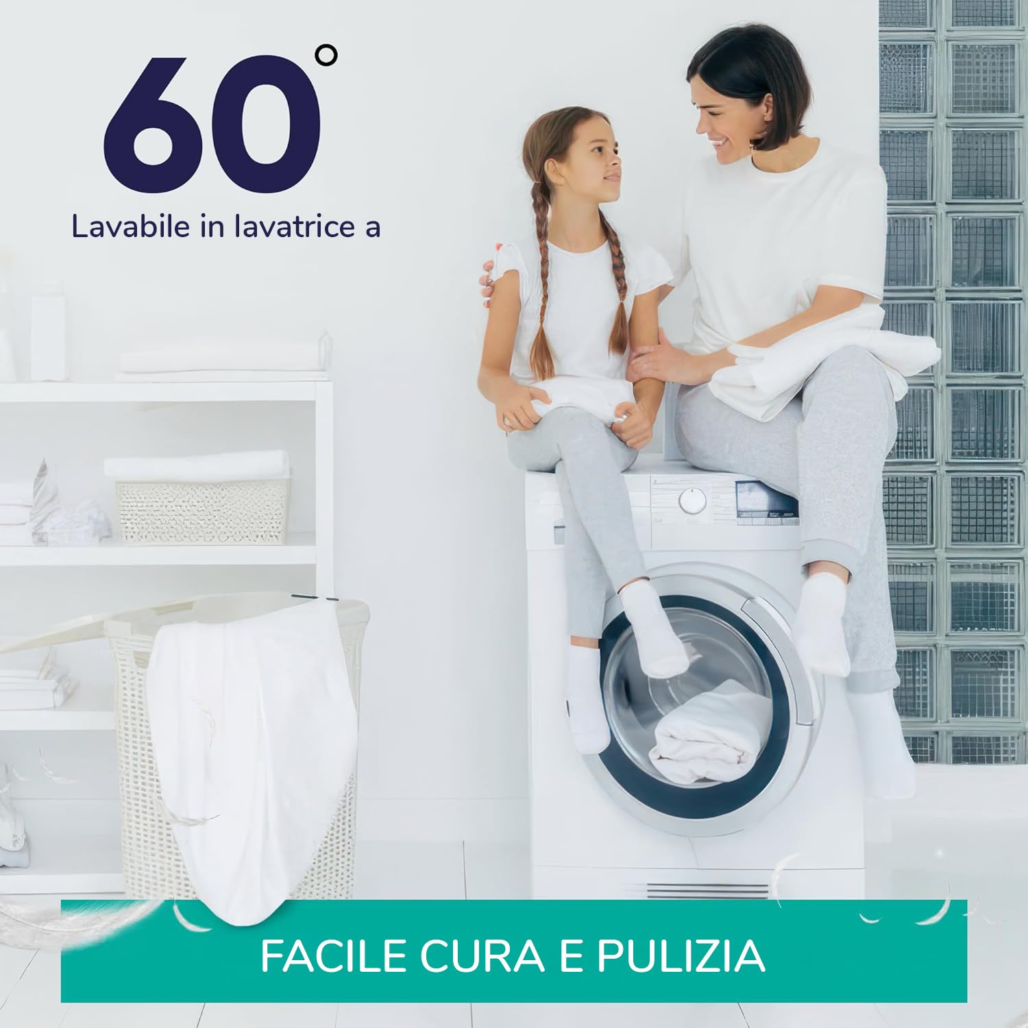 ZenPur Coprimaterasso, prodotto nell'UE, certificato Oeko-TEX Standard 100, in cotone, impermeabile e durevole, protezione e comfort in uno (180 x 200 cm, Bianco